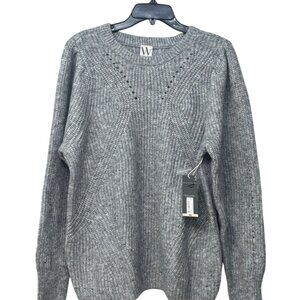Worthington Women’s Plus Size Set-in Crew Neck Sweater, Gray Heather, OX